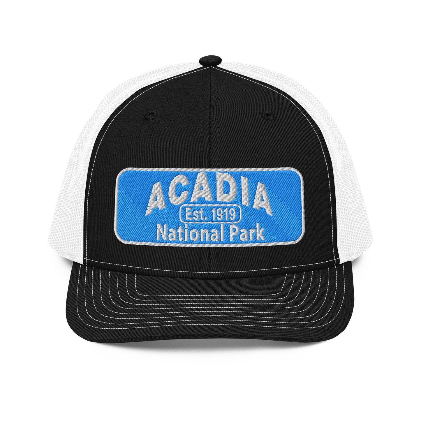 Acadia National Park Hat Black/White Front