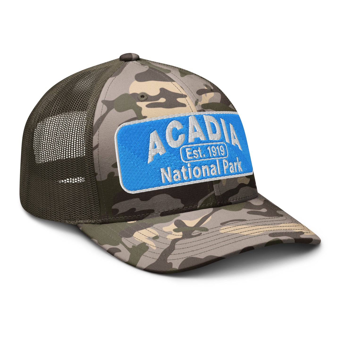 Acadia National Park Camo Hat Olive Side