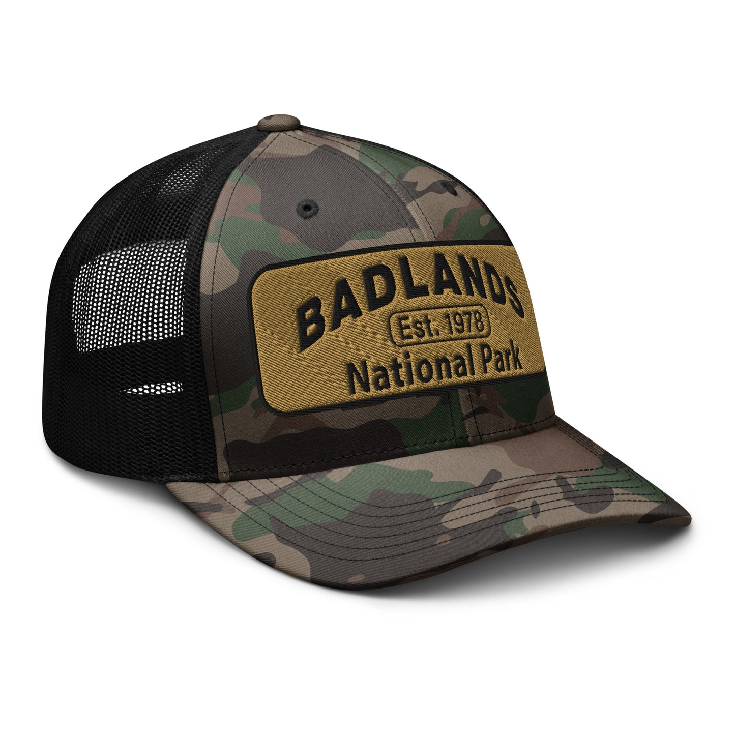 Badlands National Park Camo Hat Black Side