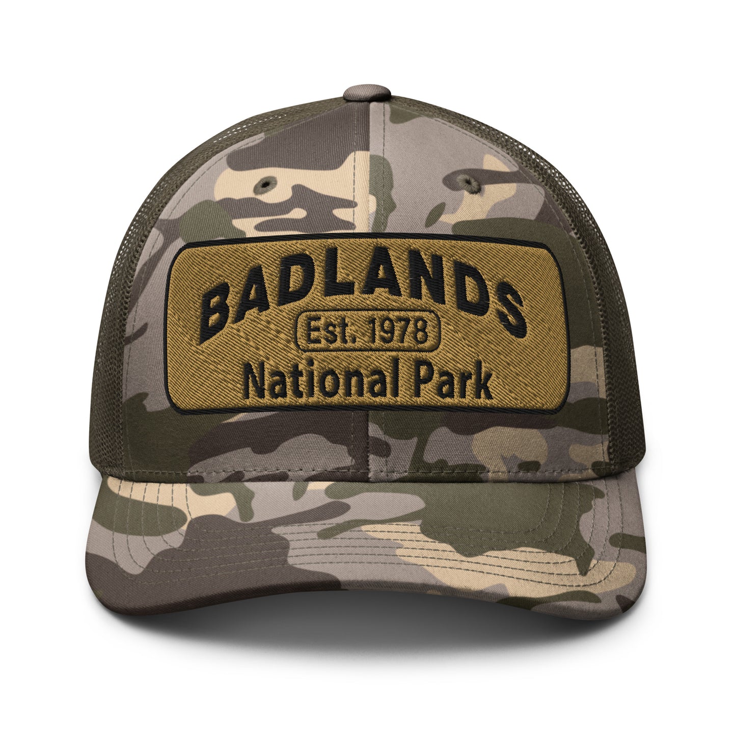 Badlands National Park Camo Hat Olive Front