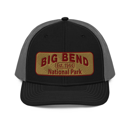 Big Bend National Park Hat - Richardson 112 Trucker Hat - Front View - Color: Black/Charcoal