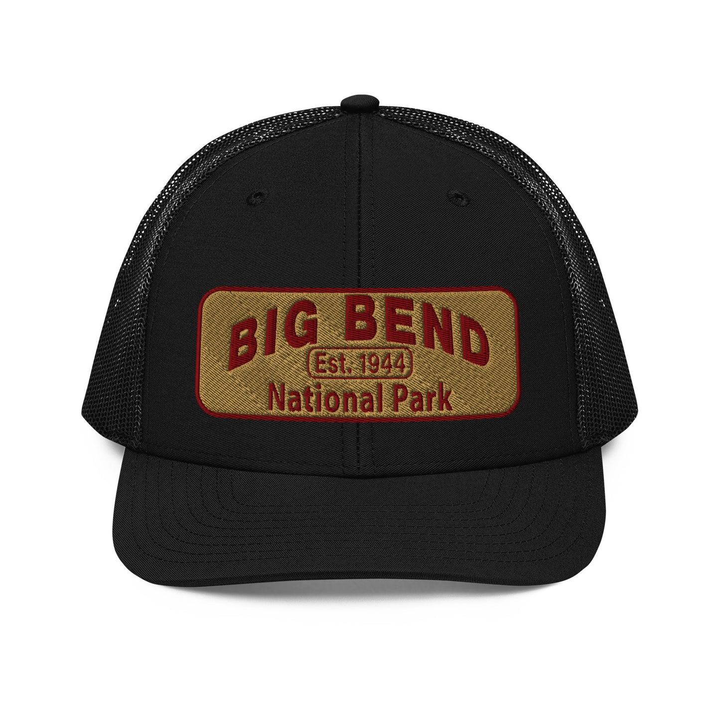 Big Bend National Park Hat - Richardson 112 Trucker Hat - Front View - Color: Black