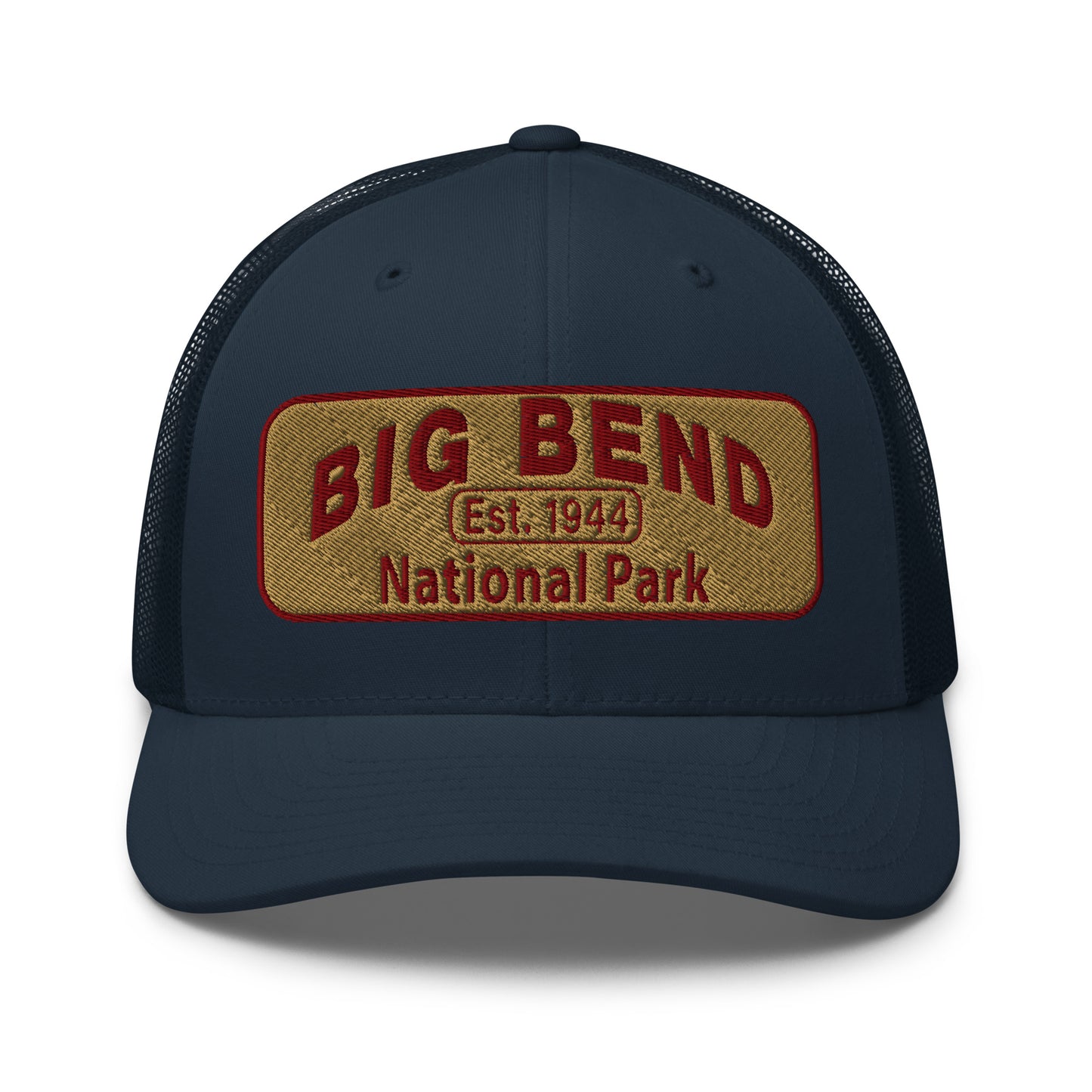 Big Bend National Park Hat - Yupoong 6606 Trucker Hat - Front View - Color: Navy