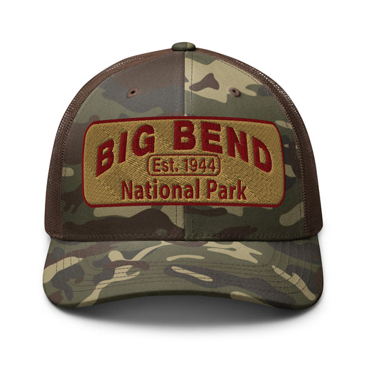 Big Bend National Park Camo Hat - Otto 105-1247 Trucker Hat - Front View - Color: Brown Camo