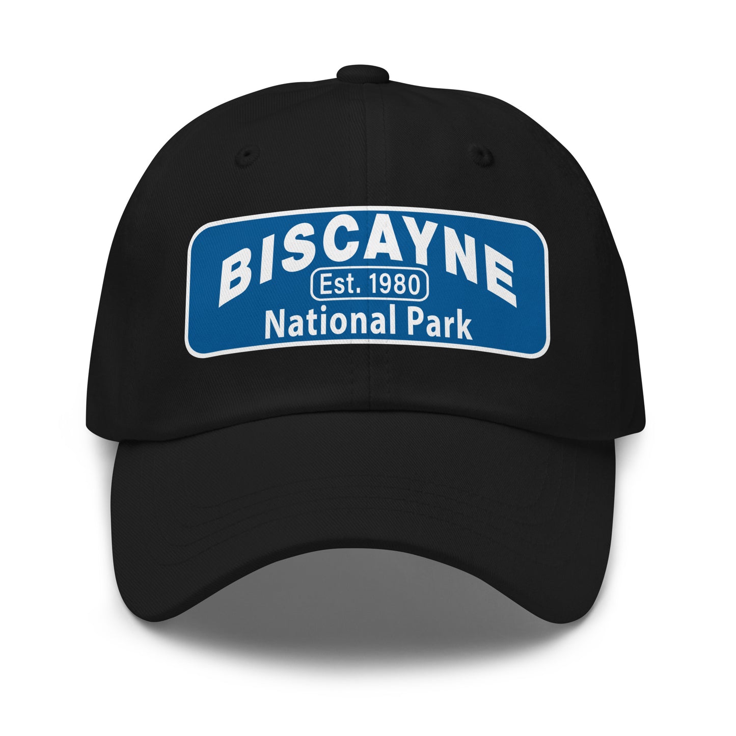 Biscayne National Park Dad Hat - Yupoong 6245CM Dad Hat - Front View - Color: Black