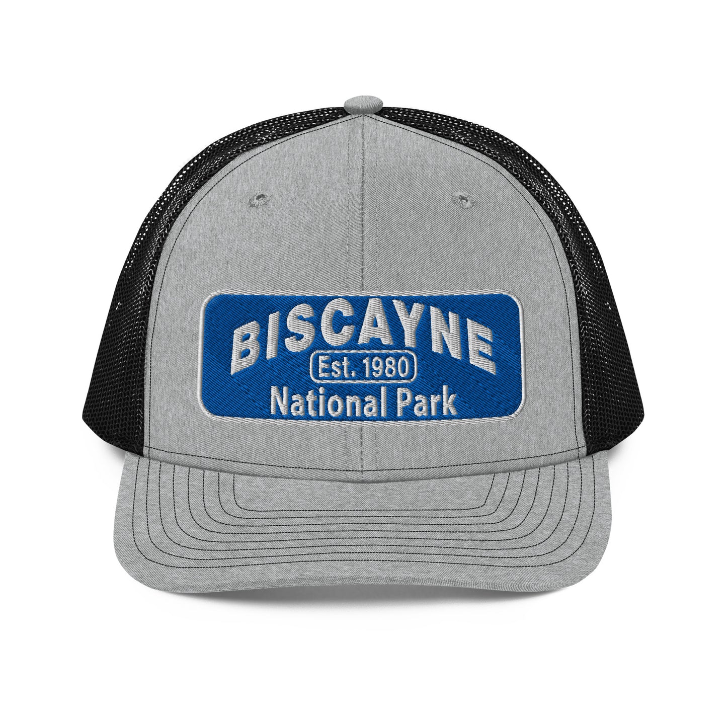Biscayne National Park Hat - Richardson 112 Trucker Hat - Front View - Color: Heather Gray/Black