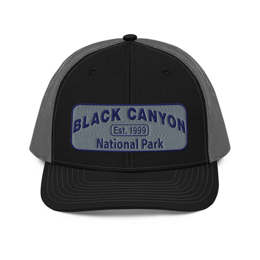 Black Canyon of the Gunnison National Park Hat - Richardson 112 Trucker Hat - Front View - Color: Black/Charcoal