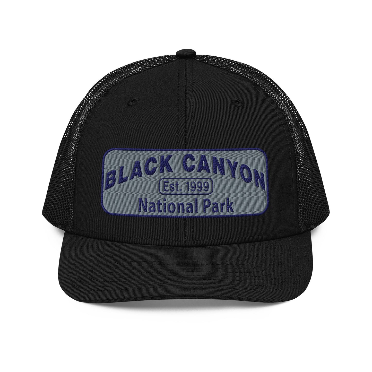 Black Canyon of the Gunnison National Park Hat - Richardson 112 Trucker Hat - Front View - Color: Black