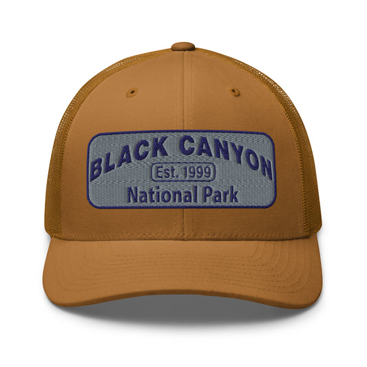 Black Canyon of the Gunnison National Park Hat - Yupoong 6606 Trucker Hat - Front View - Color: Caramel