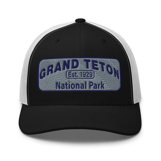 Grand Teton National Park Hat 112 Black/White Front View
