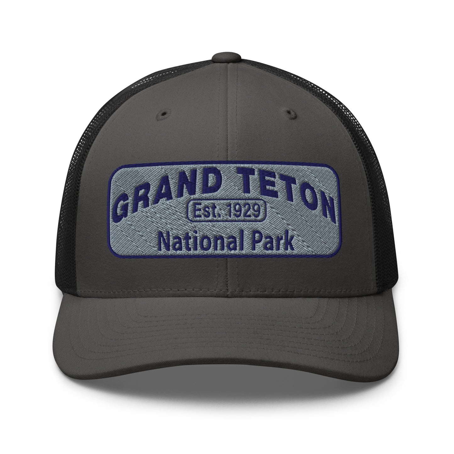 Grand Teton National Park Hat 6606 Charcoal/Black Front View