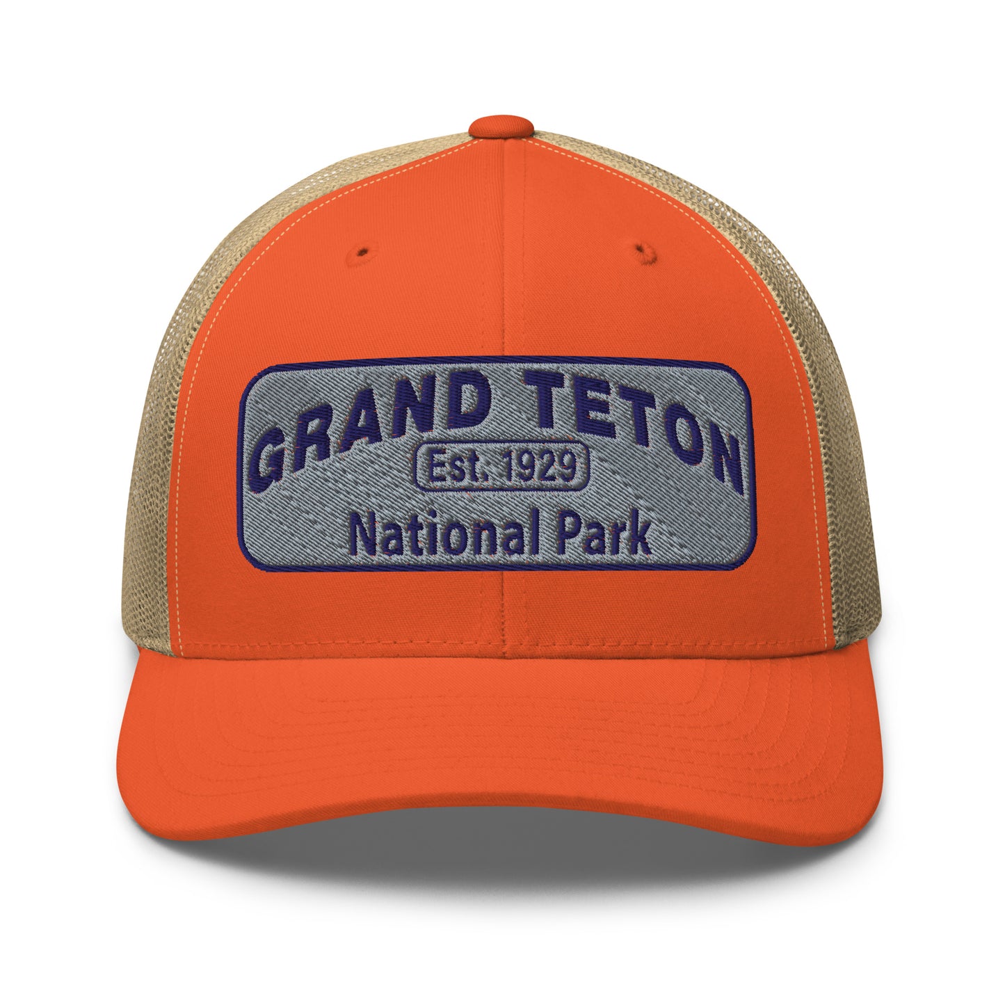 Grand Teton National Park Hat 6606 Orange/Khaki Front View