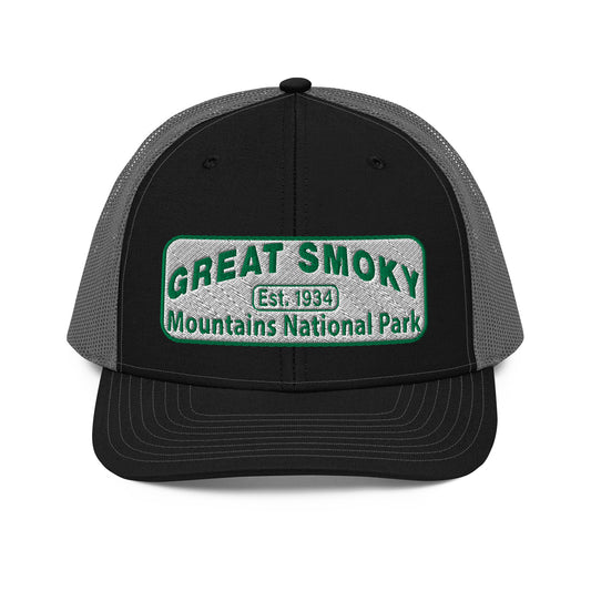 Great Smoky Mountains National Park Hat Richarson 112 Black/Charcoal Front