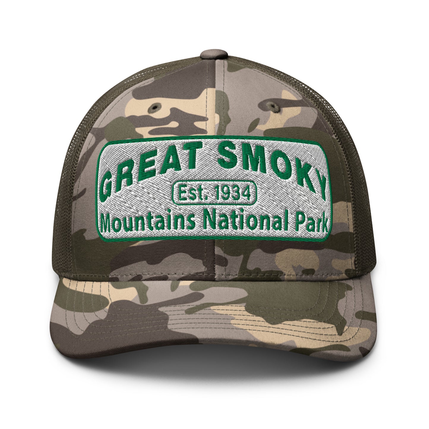 Great Smoky Mountains Camo Hat Olive