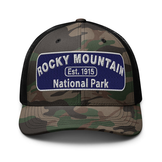Rocky Mountain National Park Camo Hat - Otto 105-1247 - Camo/Black - Front View