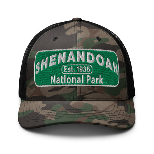 Shenandoah National Park Camo Hat Otto Black Front