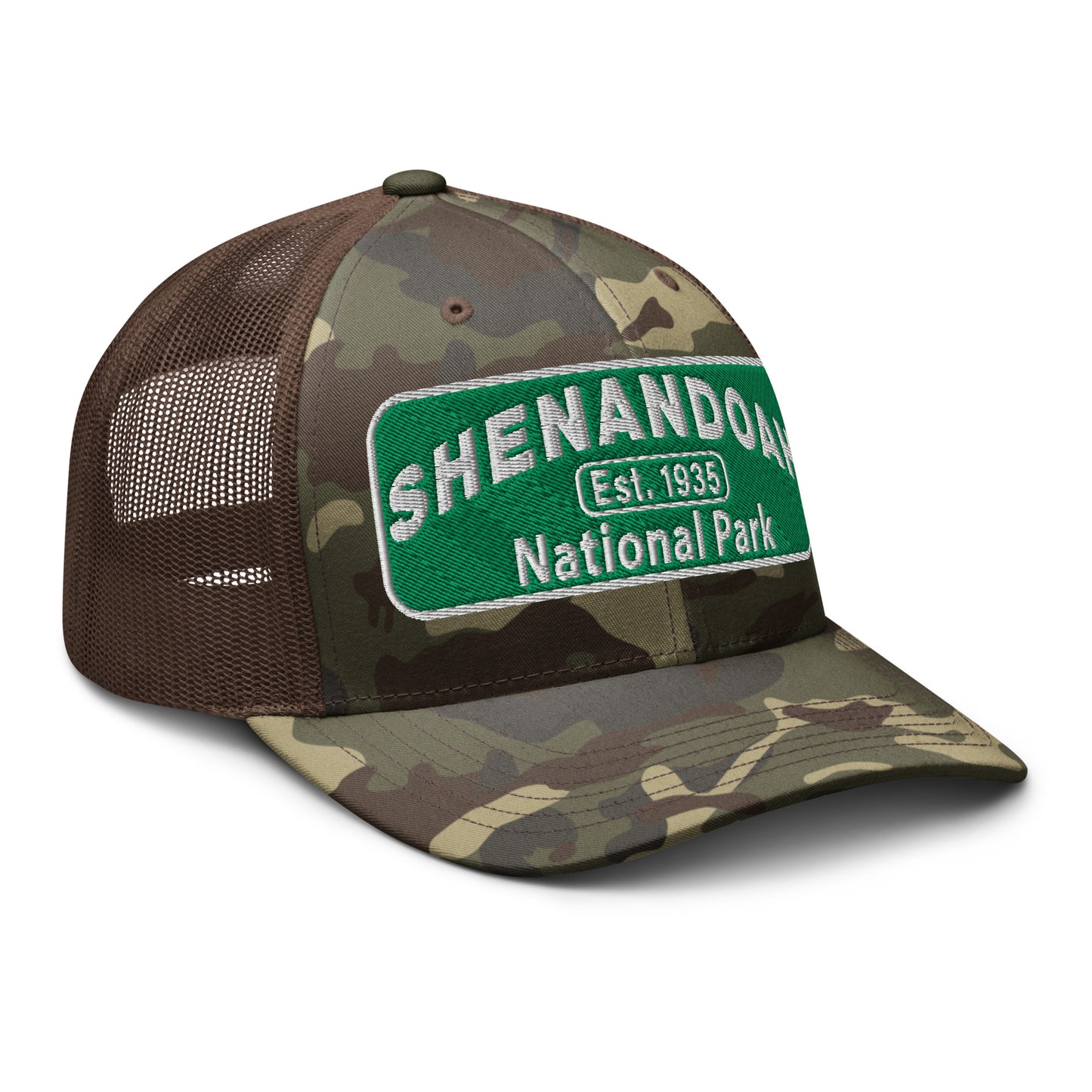 Shenandoah National Park Camo Hat Otto Brown Side