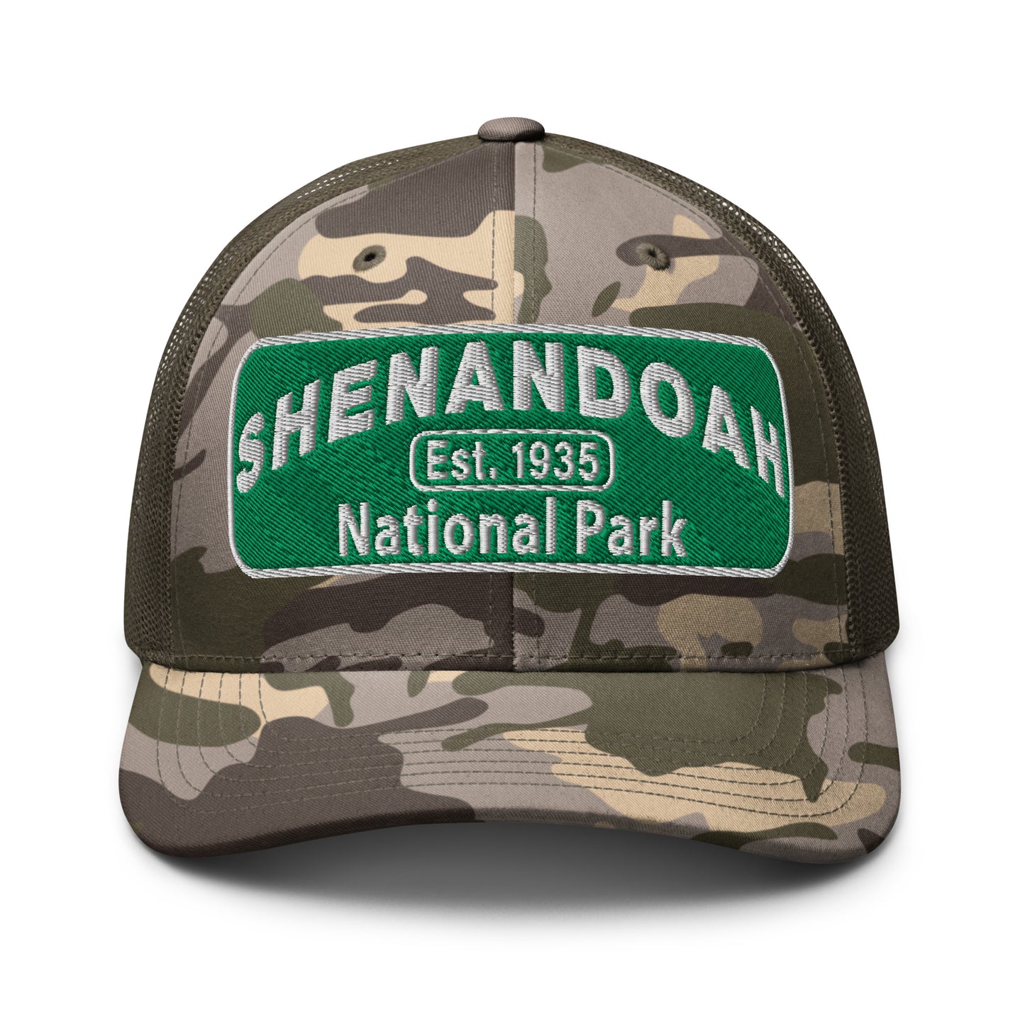 Shenandoah National Park Camo Hat Otto Olive Front