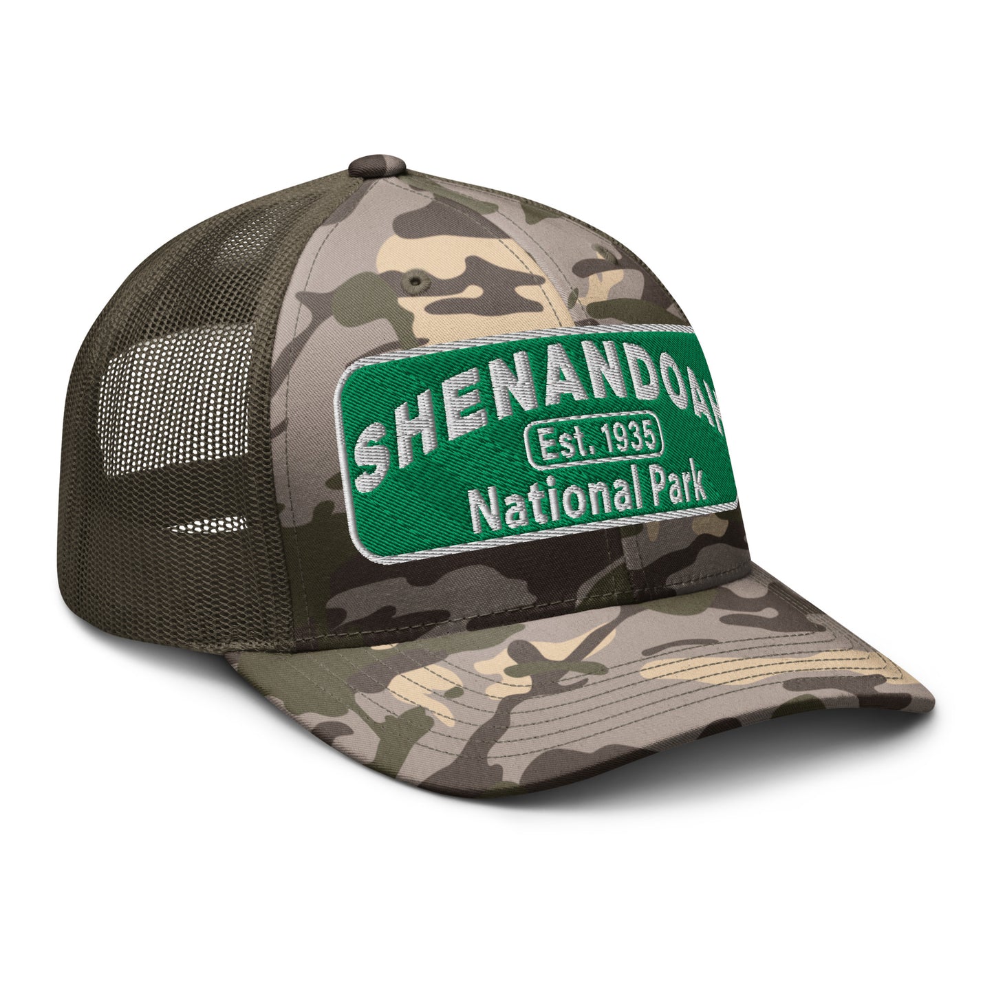Shenandoah National Park Camo Hat Otto Brown Side
