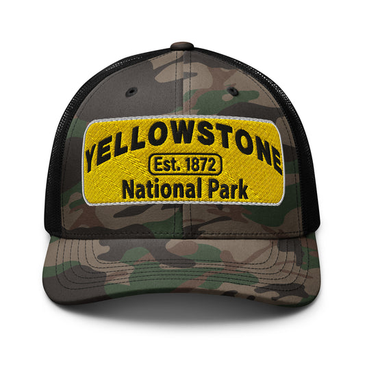 Yellowstone National Park Camo Hat Black Front