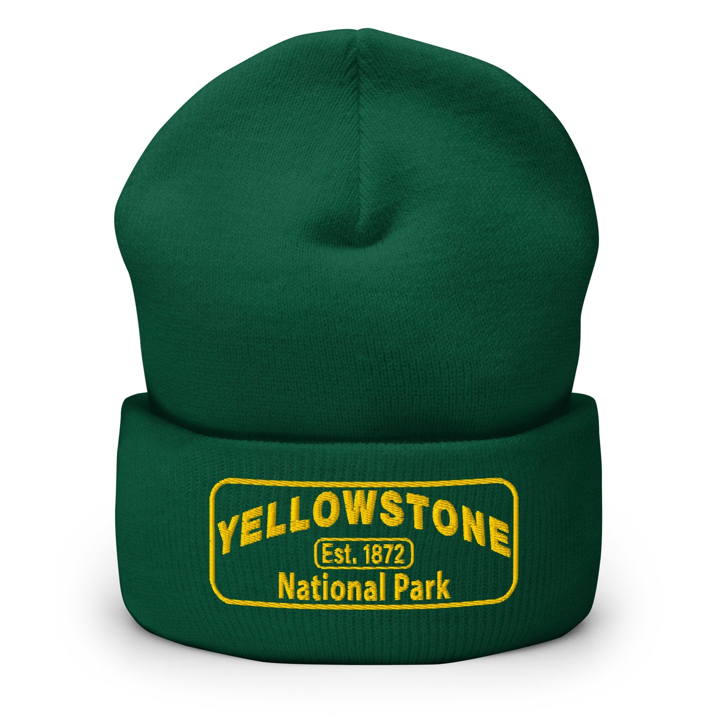 Yellowstone National Park Beanie - Yupoong 1501KC Beanie - Color: Dark Green