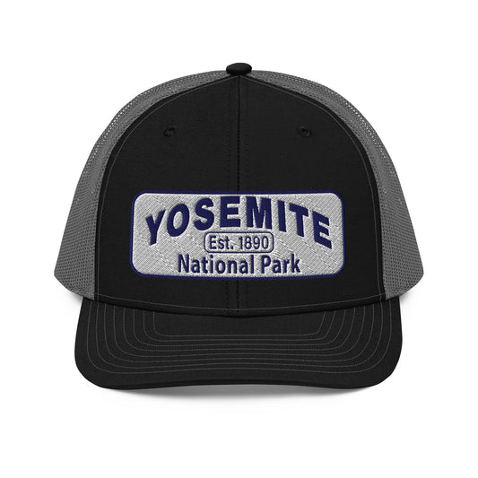 Yosemite National Park Hat - RIchardson 112 - Black/Charcoal - Front View