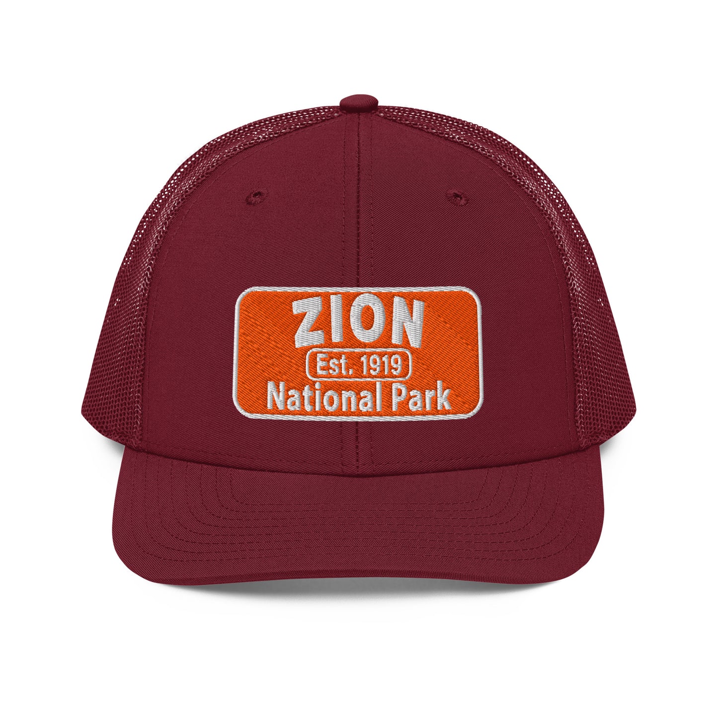 Zion National Park Hat - Richardson 112 Trucker Hat - Front View - Cardinal