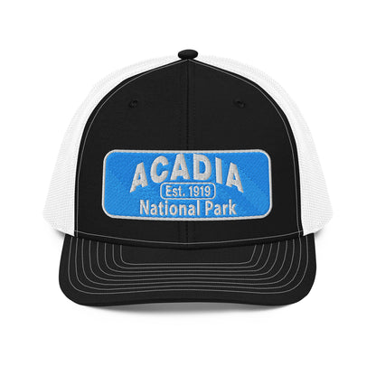 Acadia National Park Hat Black/White Front