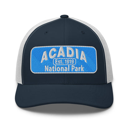 Acadia National Park Hat Blue/White Front