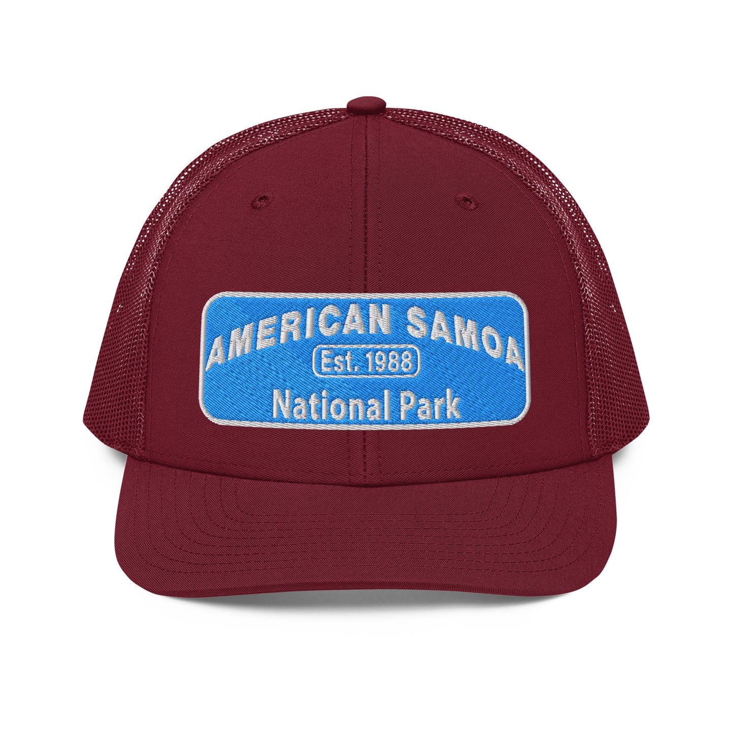 American Samoa National Park Hat - Richardson 112 Trucker Hat - Front View - Cardinal