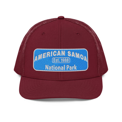American Samoa National Park Hat - Richardson 112 Trucker Hat - Front View - Cardinal
