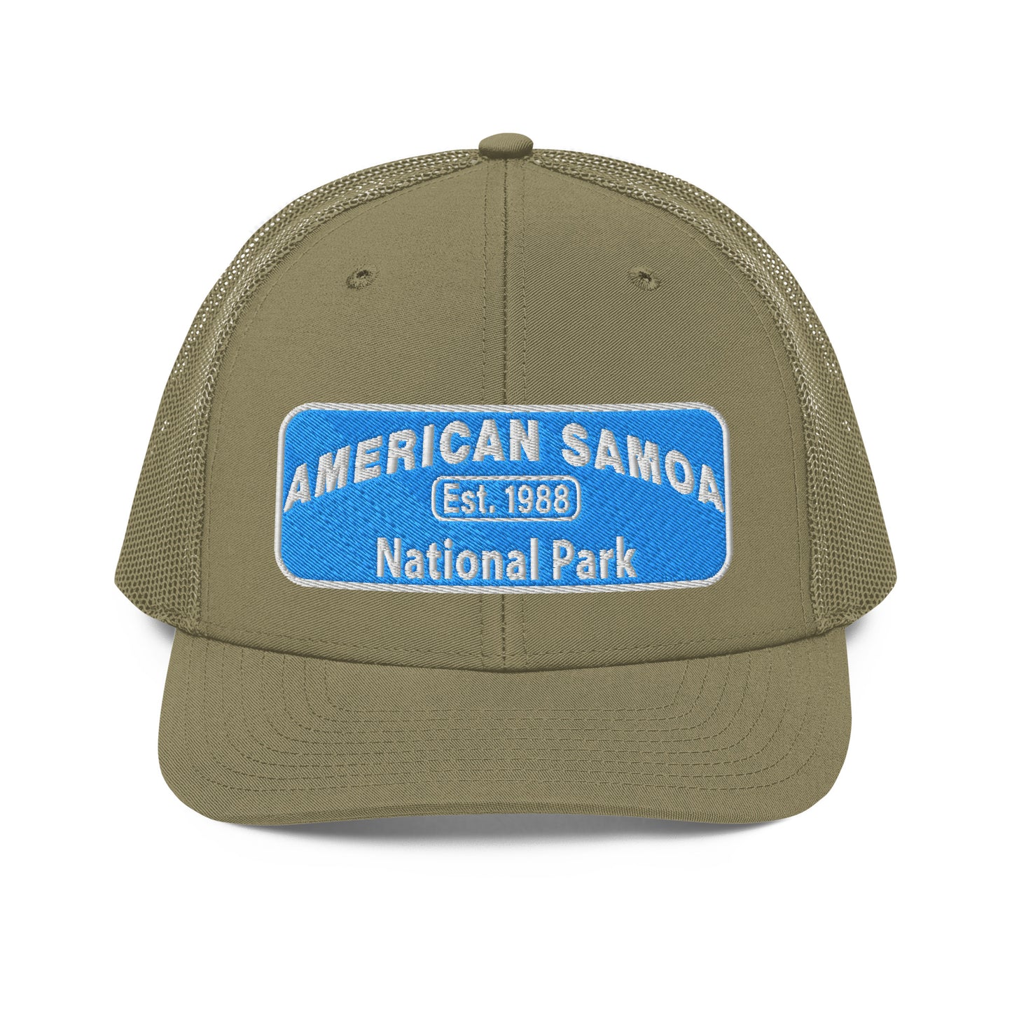 American Samoa National Park Hat - Richardson 112 Trucker Hat - Front View - Loden
