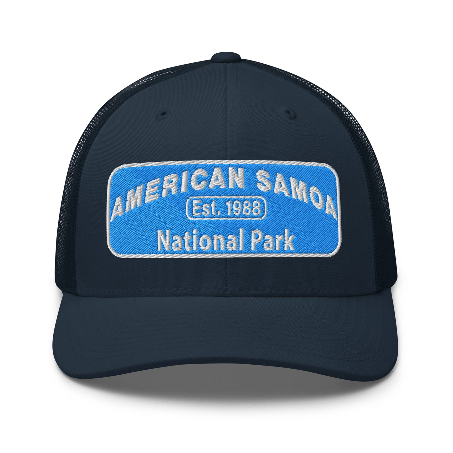 American Samoa National Park Hat - Yupoong 6606 Trucker Hat - Front View - Navy