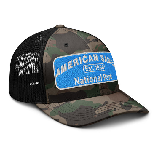 American Samoa National Park Camo Hat - Otto Cap 105-1247 - Side View - Black Camo