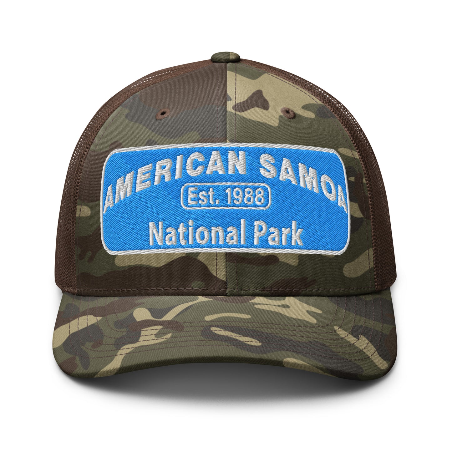 American Samoa National Park Camo Hat - Otto Cap 105-1247 - Front View - Brown Camo