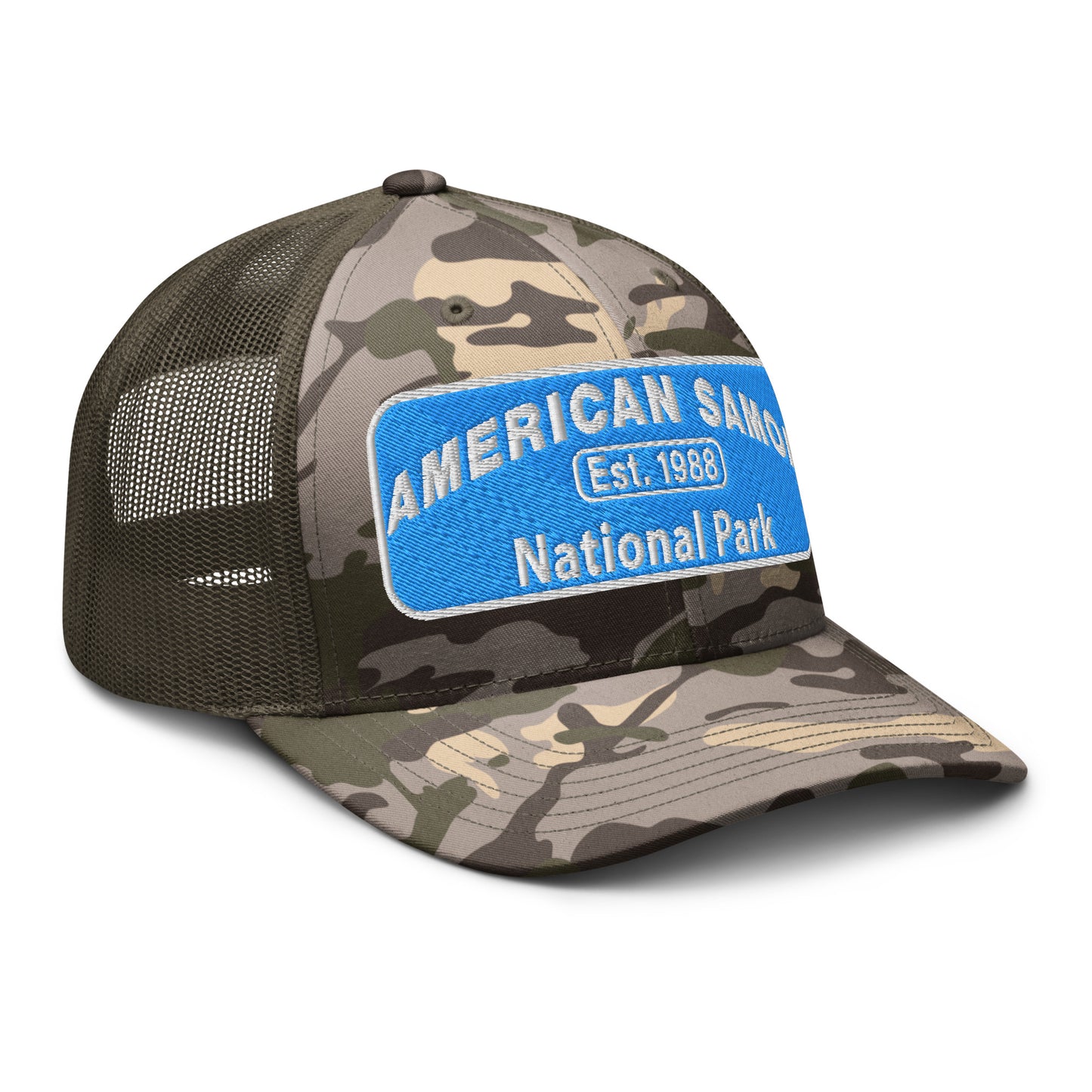 American Samoa National Park Camo Hat - Otto Cap 105-1247 - Side View - Olive Camo