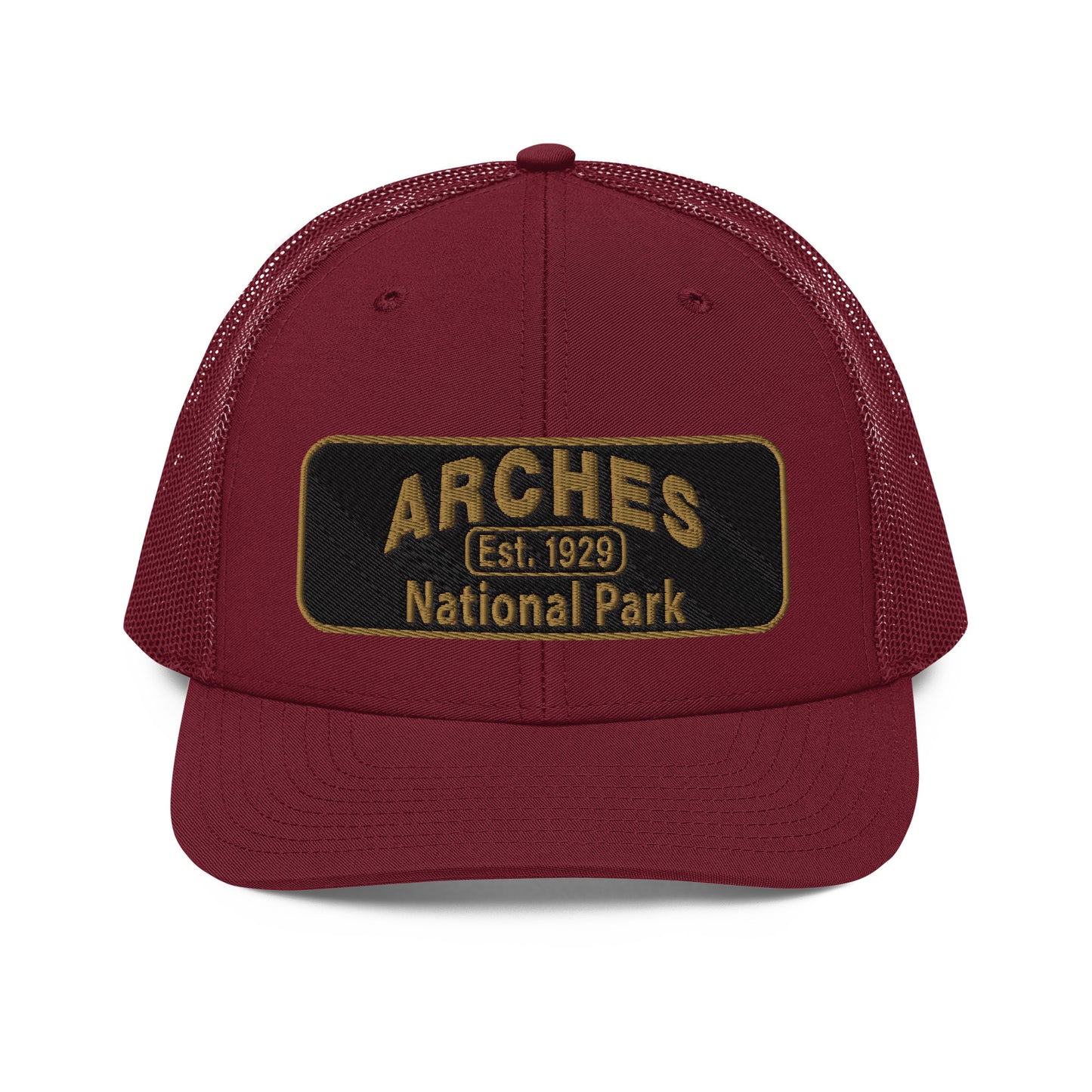 Arches National Park Hat - Richardson 112 Trucker Hat - Front View - Cardinal