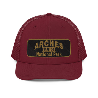 Arches National Park Hat - Richardson 112 Trucker Hat - Front View - Cardinal