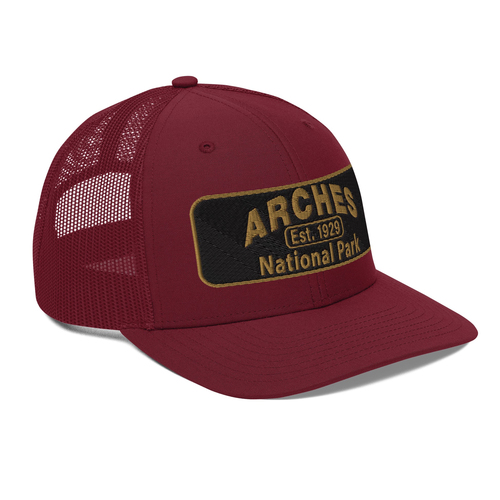 Arches National Park Hat - Richardson 112 Trucker Hat - Side View - Cardinal