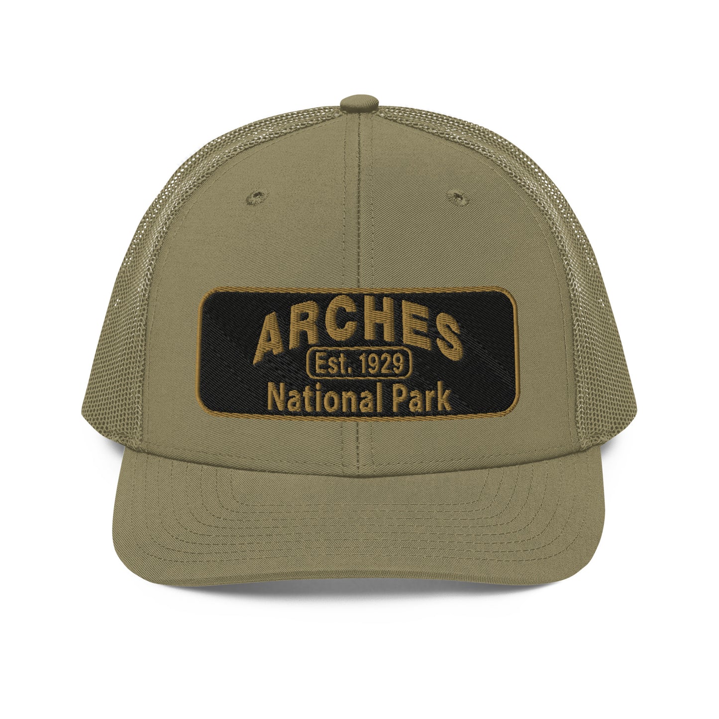 Arches National Park Hat - Richardson 112 Trucker Hat - Front View - Loden