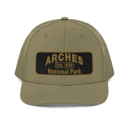 Arches National Park Hat - Richardson 112 Trucker Hat - Front View - Loden