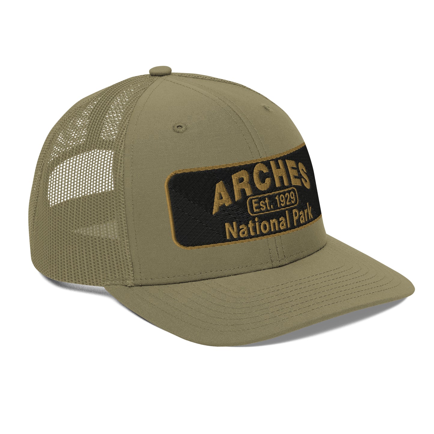 Arches National Park Hat - Richardson 112 Trucker Hat - Side View - Loden
