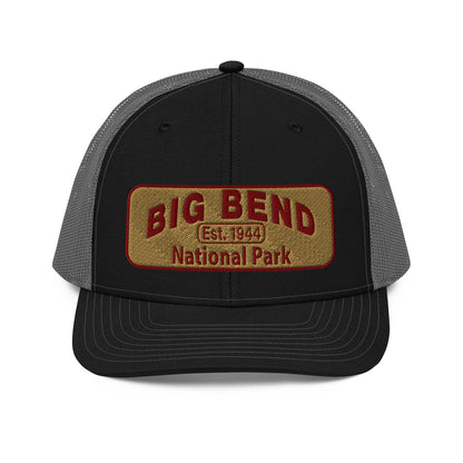 Big Bend National Park Hat - Richardson 112 Trucker Hat - Front View - Color: Black/Charcoal