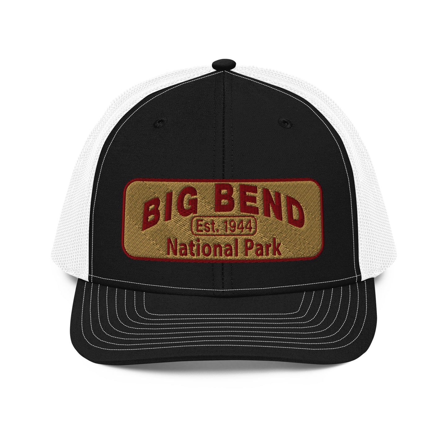 Big Bend National Park Hat - Richardson 112 Trucker Hat - Front View - Color: Black/White