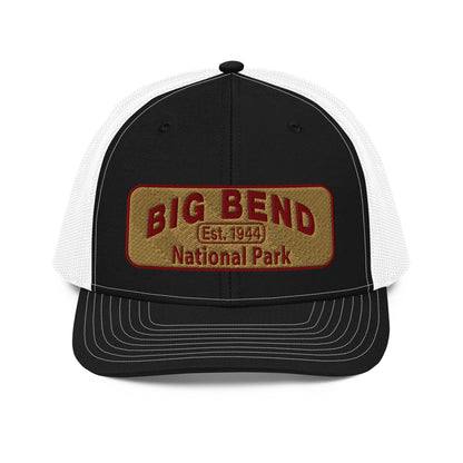 Big Bend National Park Hat - Richardson 112 Trucker Hat - Front View - Color: Black/White