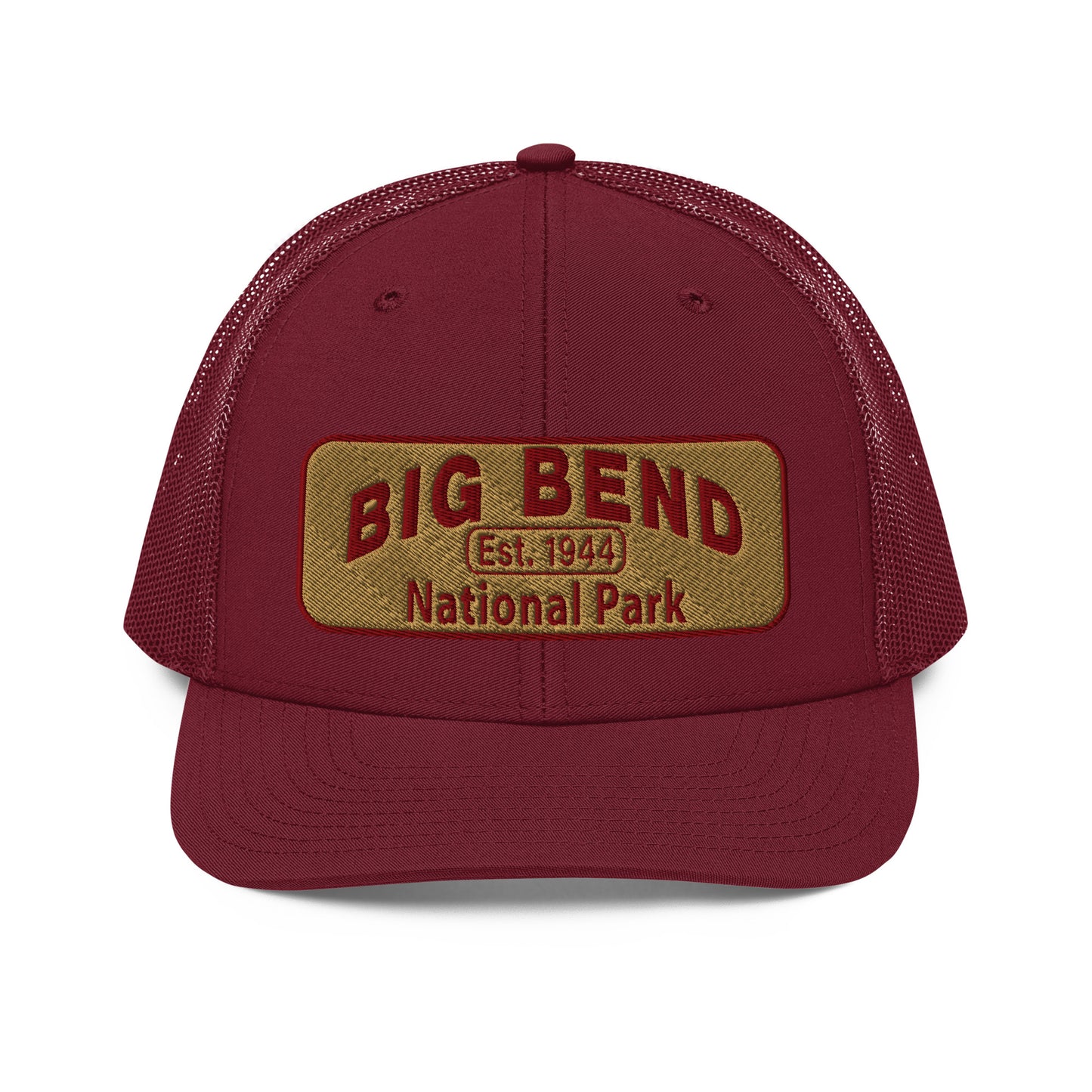 Big Bend National Park Hat - Richardson 112 Trucker Hat - Front View - Color: Cardinal