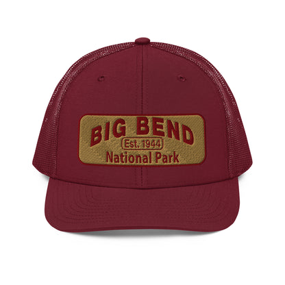 Big Bend National Park Hat - Richardson 112 Trucker Hat - Front View - Color: Cardinal