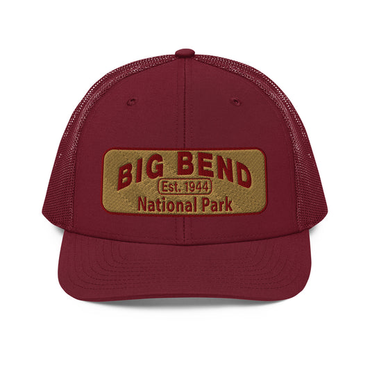 Big Bend National Park Hat - Richardson 112 Trucker Hat - Front View - Color: Cardinal