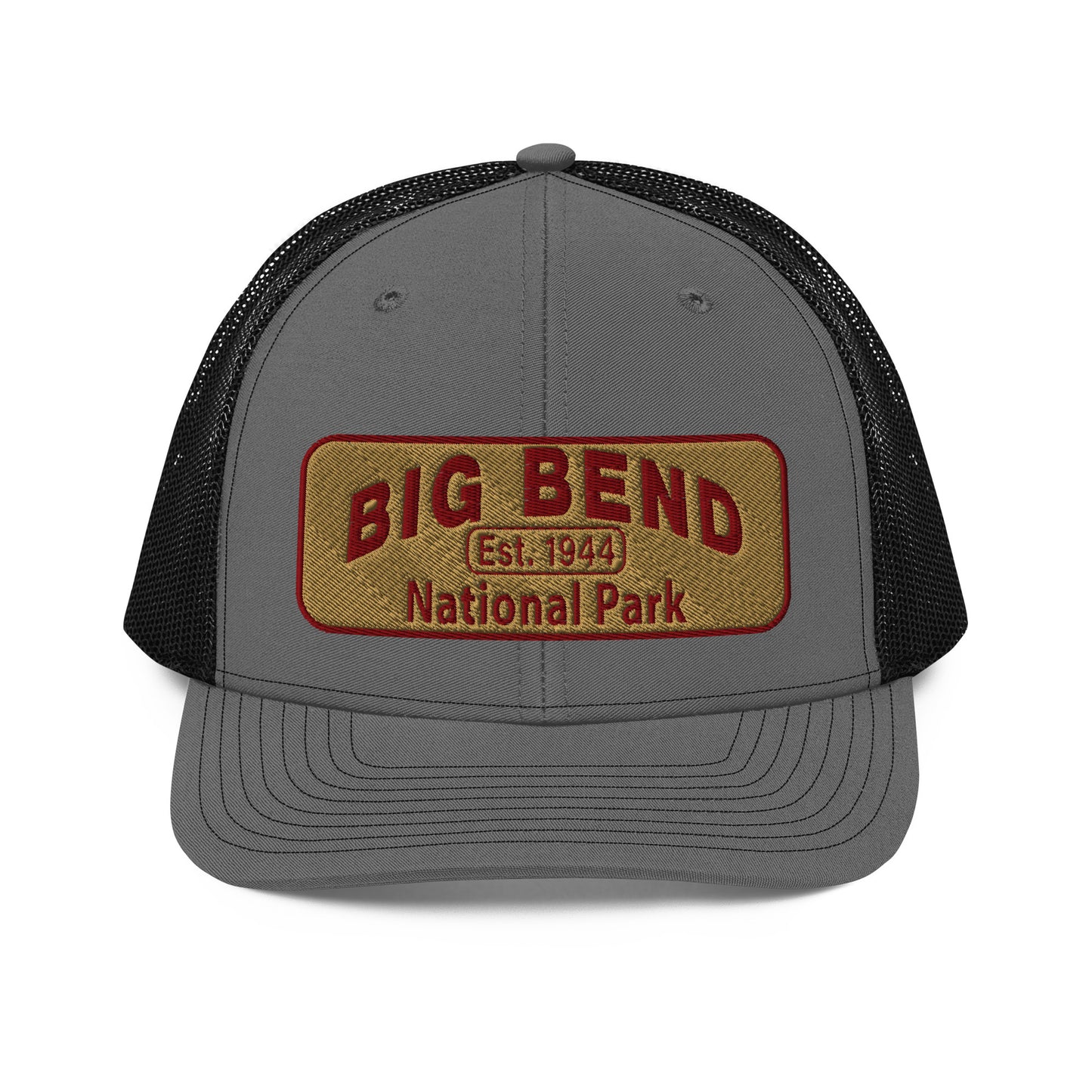 Big Bend National Park Hat - Richardson 112 Trucker Hat - Front View - Color: Charcoal/Black
