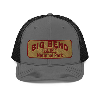 Big Bend National Park Hat - Richardson 112 Trucker Hat - Front View - Color: Charcoal/Black